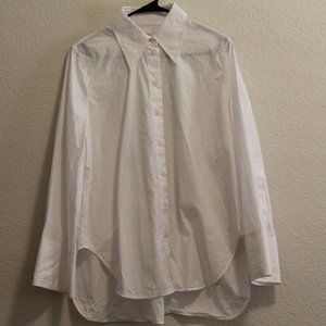 COS RELAXED-FIT WIDE-SLEEVE WHITE SHIRT SIZE 8